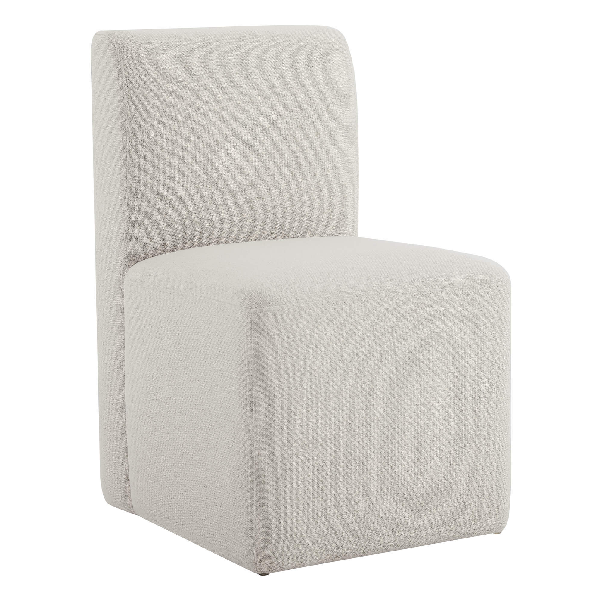 Aida Performance Fabric Rolling Dining Chair With Casters Base