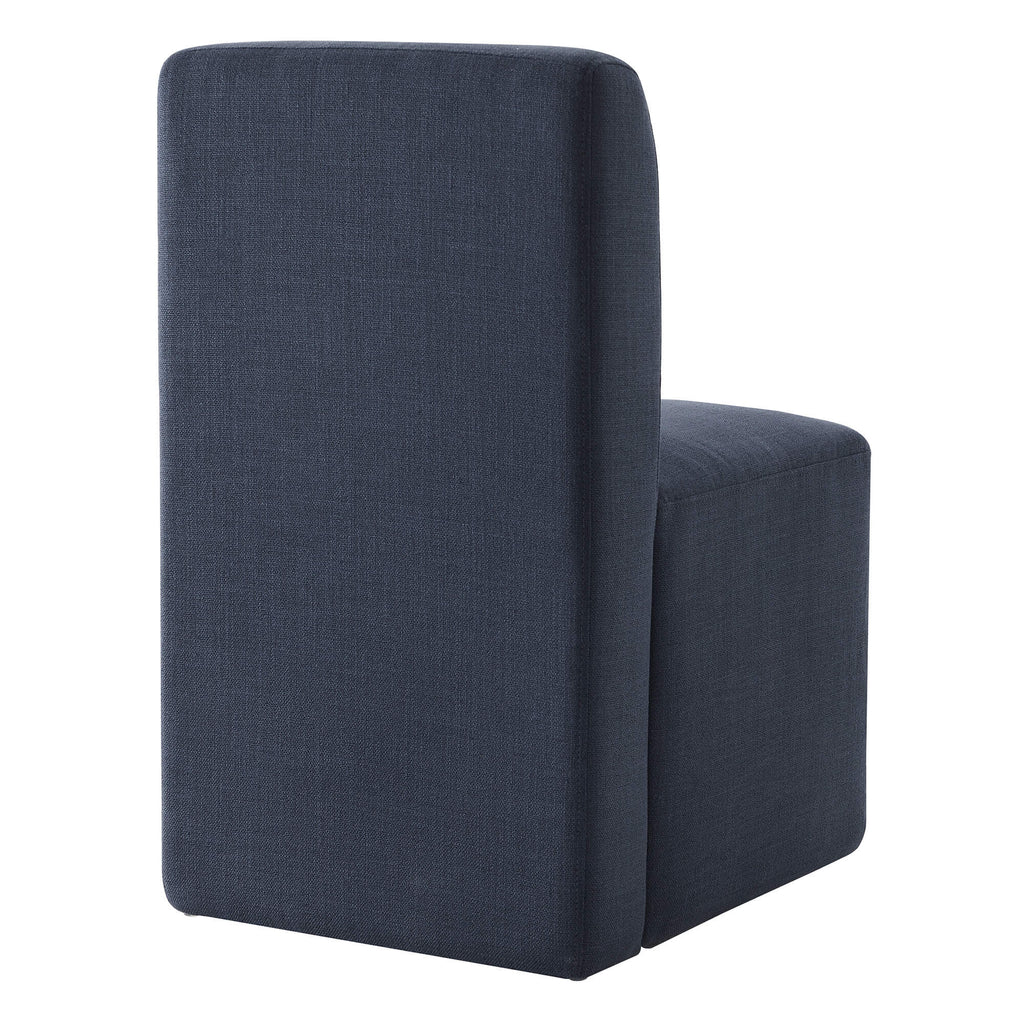 Aida Performance Fabric Rolling Dining Chair With Casters Base