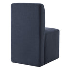 Aida Performance Fabric Rolling Dining Chair With Casters Base