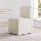 Aida Performance Fabric Rolling Dining Chair With Casters Base