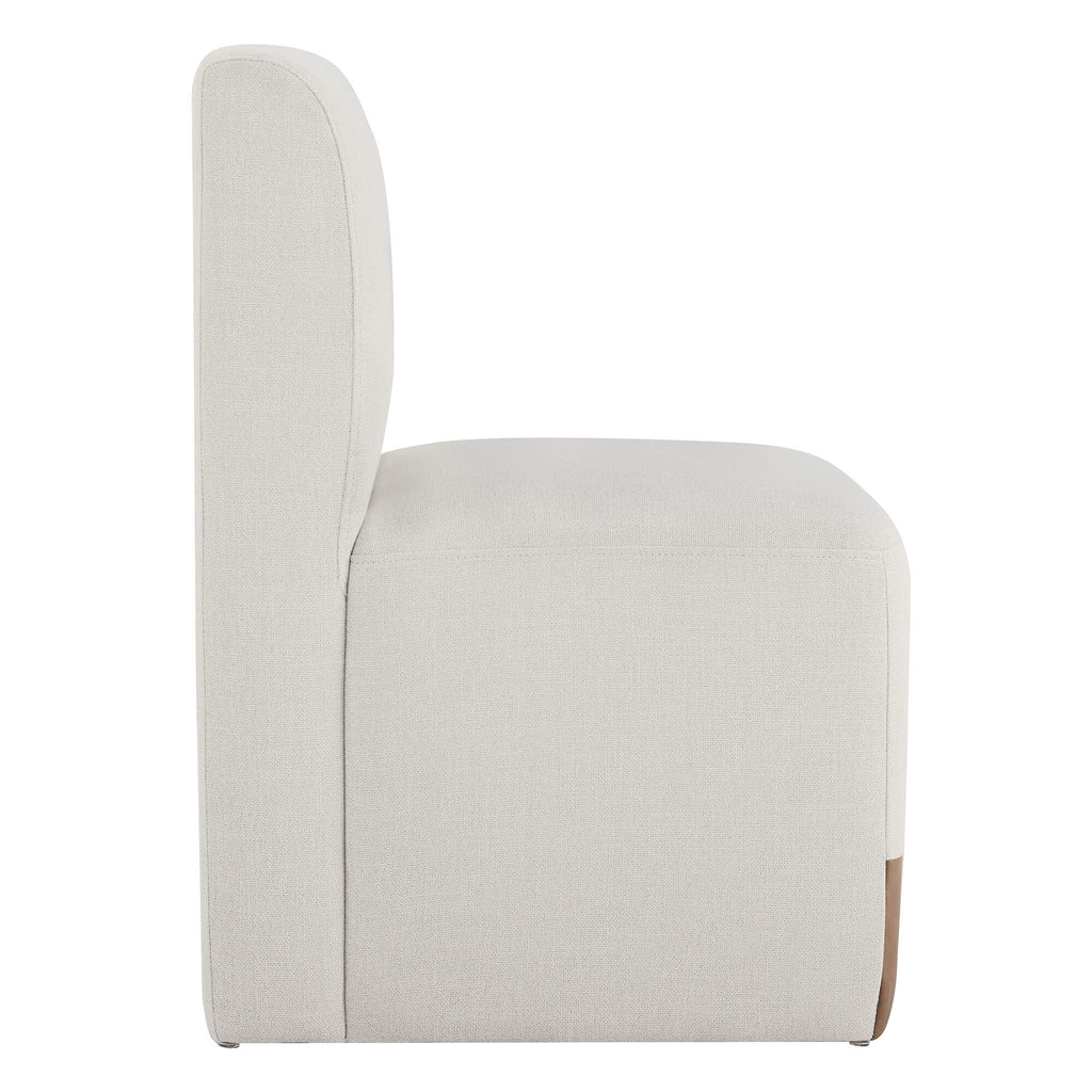 Aida Performance Fabric Rolling Dining Chair With Casters Base