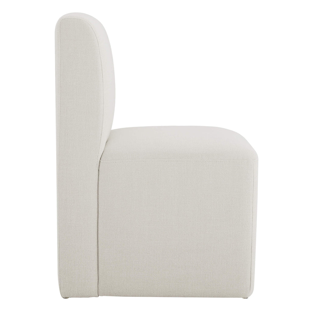 Aida Performance Fabric Rolling Dining Chair With Casters Base