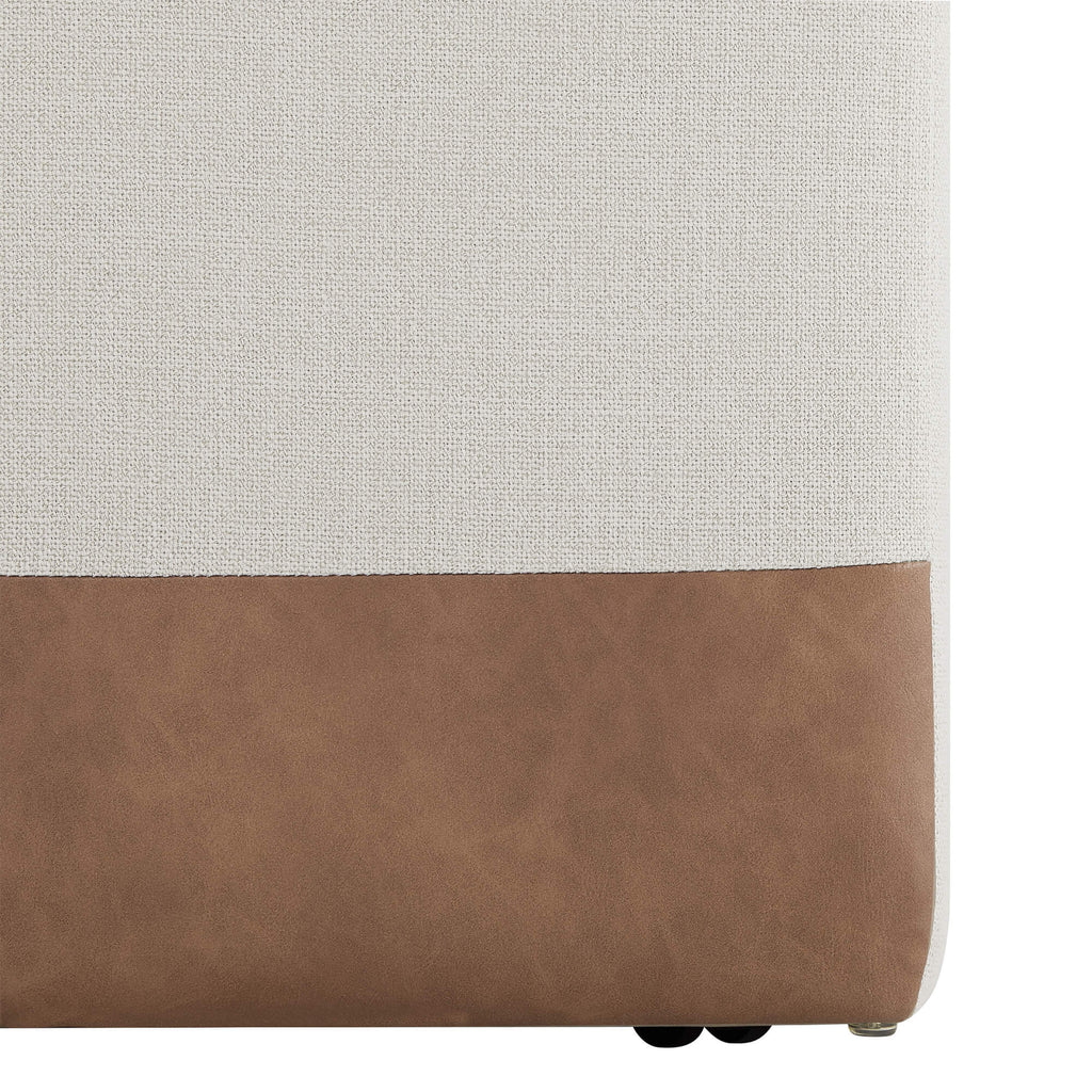 Aida Performance Fabric Rolling Dining Chair With Casters Base