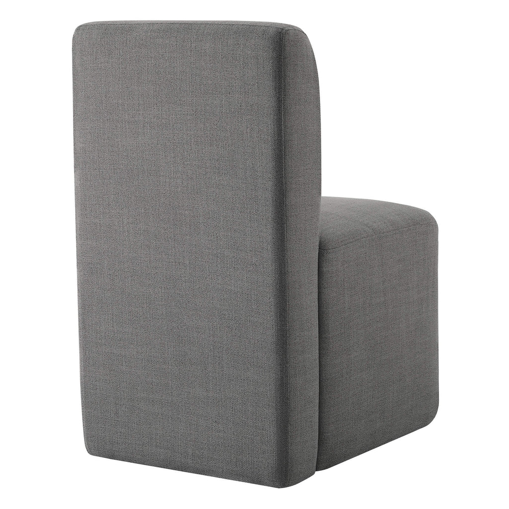 Aida Performance Fabric Rolling Dining Chair With Casters Base