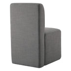 Aida Performance Fabric Rolling Dining Chair With Casters Base