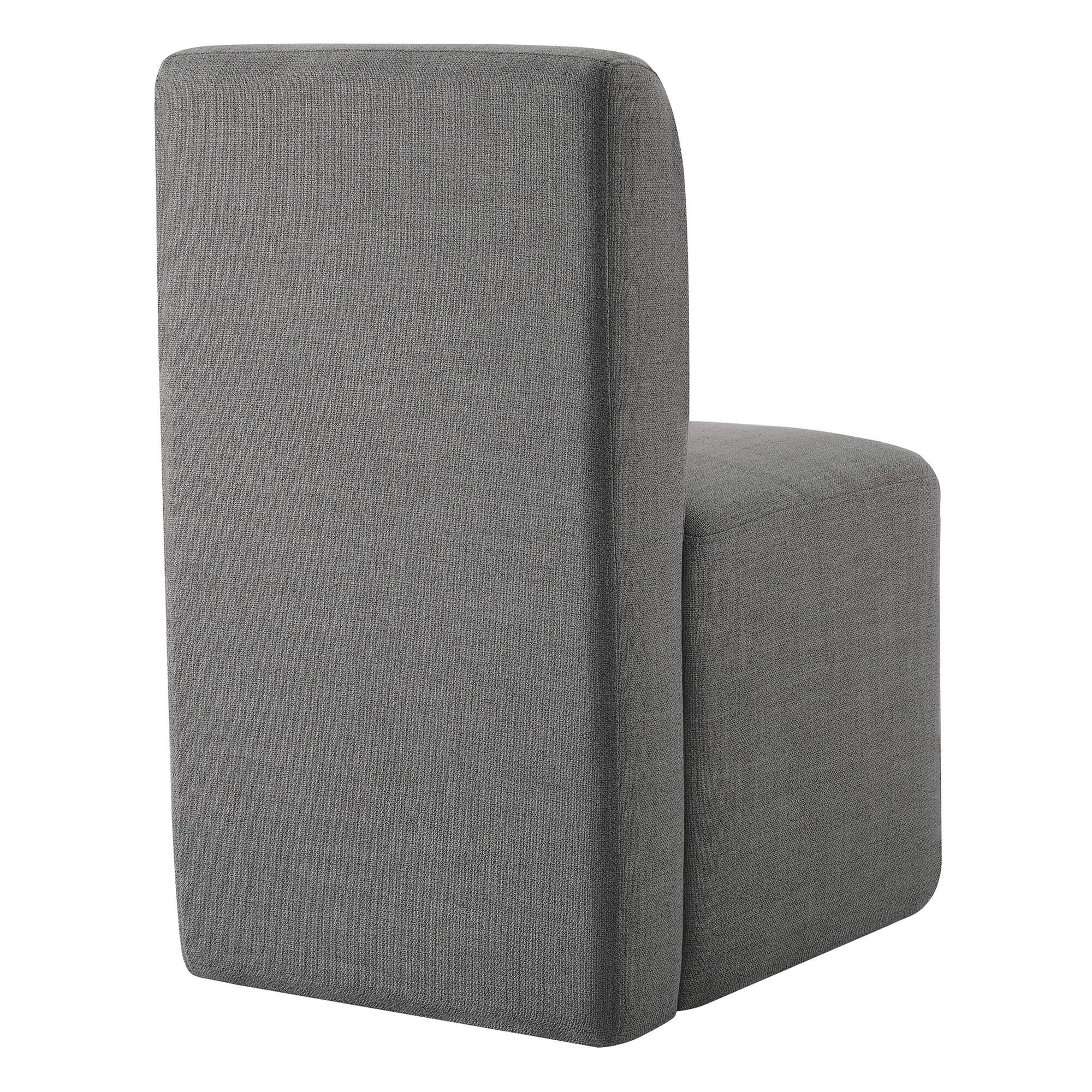 Aida Performance Fabric Rolling Dining Chair With Casters Base