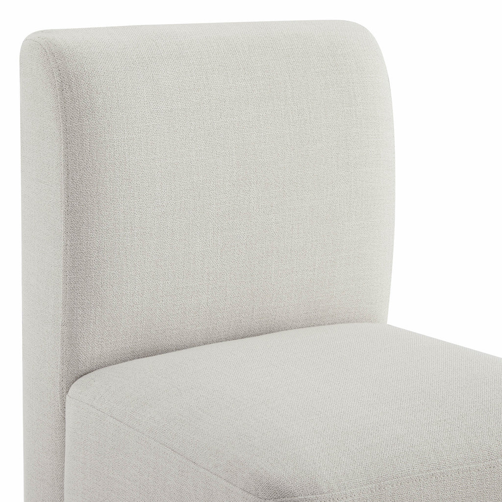 Aida Performance Fabric Rolling Dining Chair With Casters Base