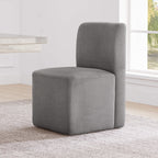 Aida Performance Fabric Rolling Dining Chair With Casters Base