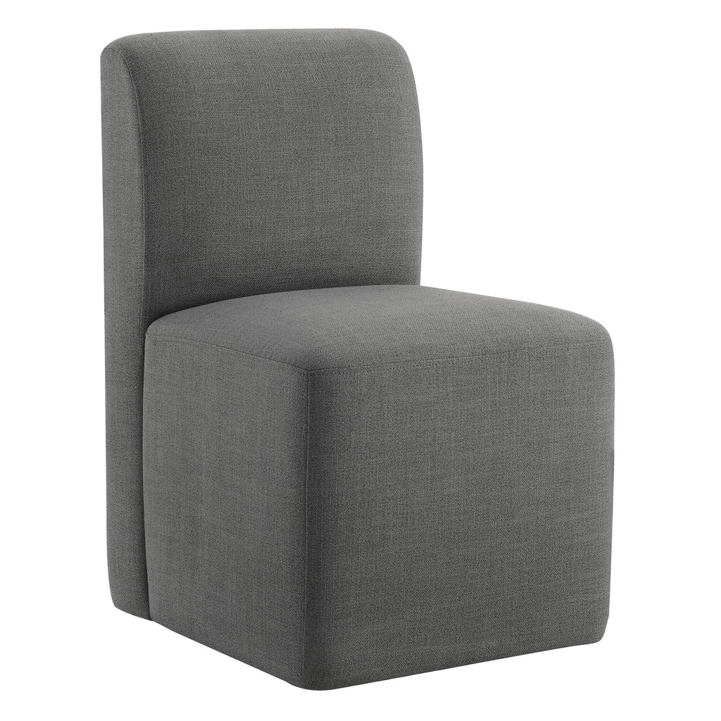 Aida Performance Fabric Rolling Dining Chair With Casters Base