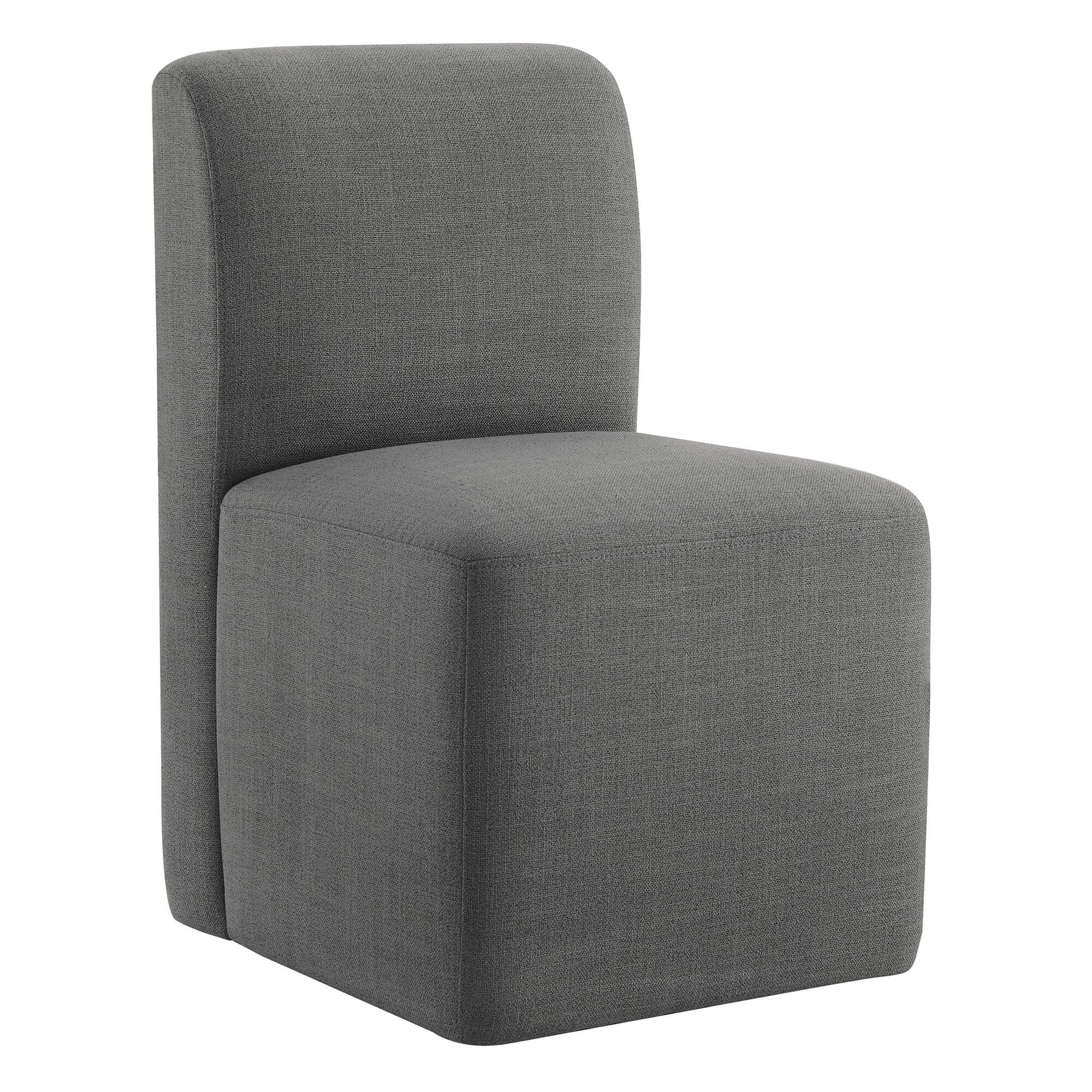 Aida Performance Fabric Rolling Dining Chair With Casters Base