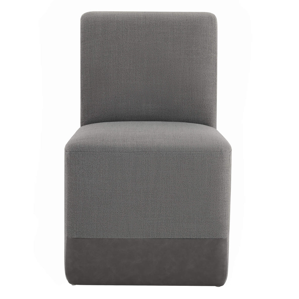 Aida Performance Fabric Rolling Dining Chair With Casters Base