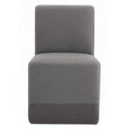 Aida Performance Fabric Rolling Dining Chair With Casters Base