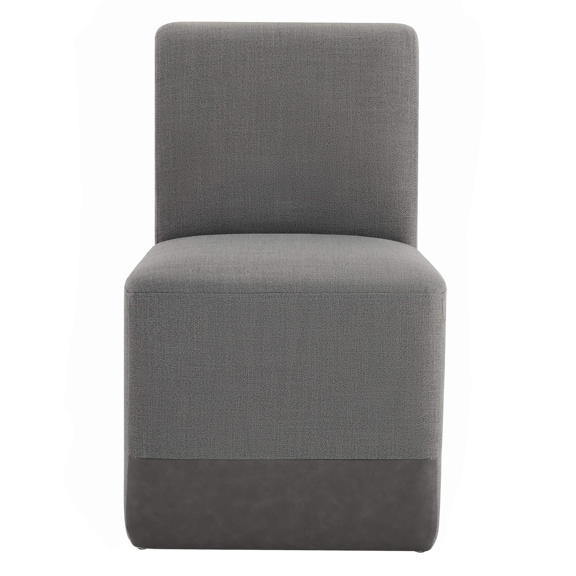 Aida Performance Fabric Rolling Dining Chair With Casters Base