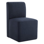 Aida Performance Fabric Rolling Dining Chair With Casters Base