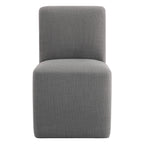 Aida Performance Fabric Rolling Dining Chair With Casters Base