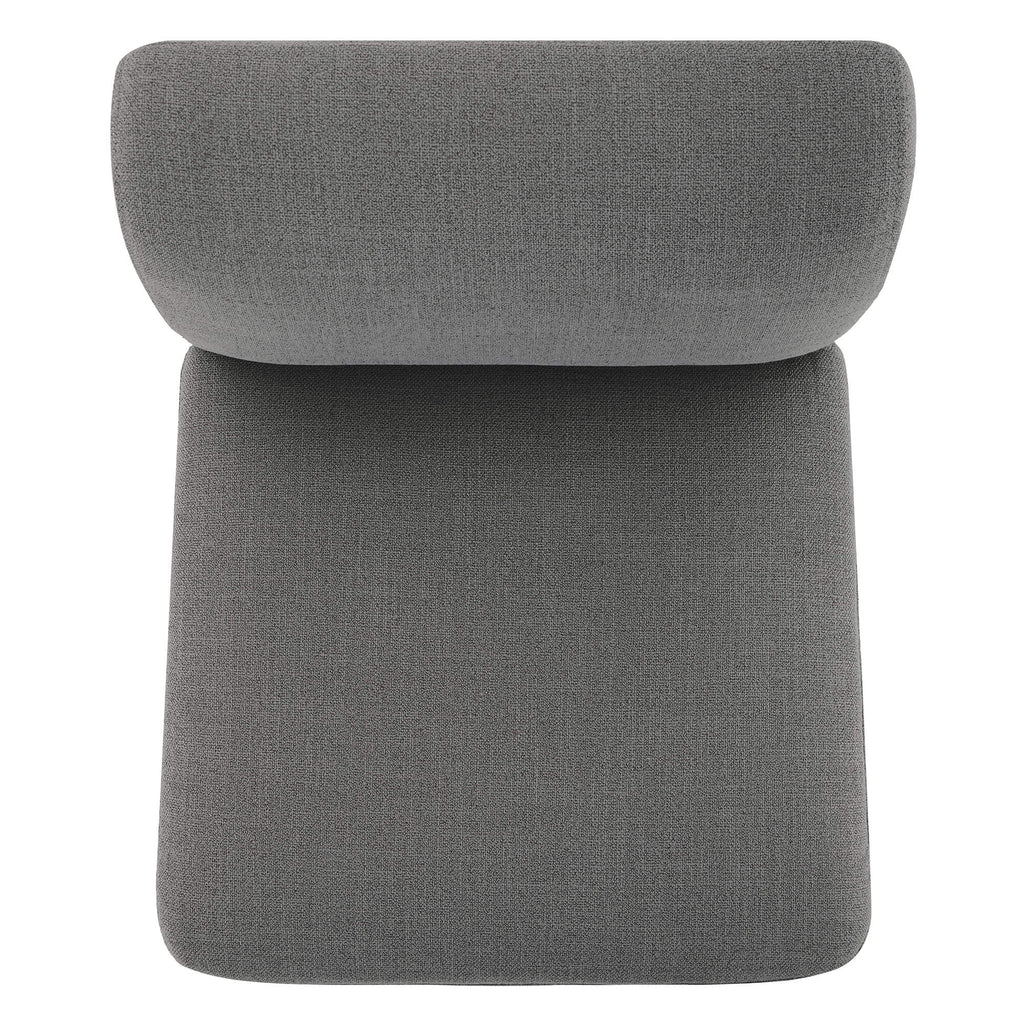 Aida Performance Fabric Rolling Dining Chair With Casters Base