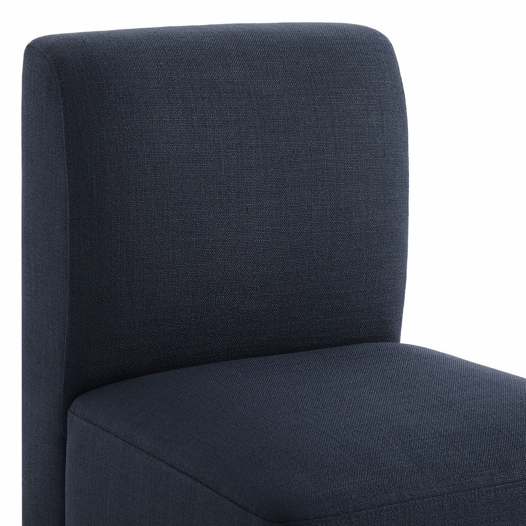 Aida Performance Fabric Rolling Dining Chair With Casters Base