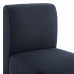 Aida Performance Fabric Rolling Dining Chair With Casters Base