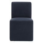 Aida Performance Fabric Rolling Dining Chair With Casters Base