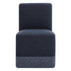 Aida Performance Fabric Rolling Dining Chair With Casters Base