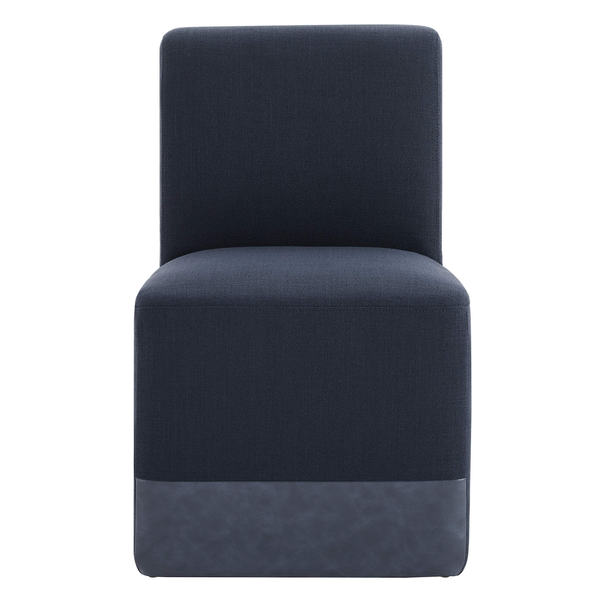 Aida Performance Fabric Rolling Dining Chair With Casters Base
