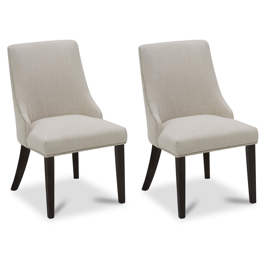 Asher Upholstered Dining Chair with Nailhead Trim (Set of 2)