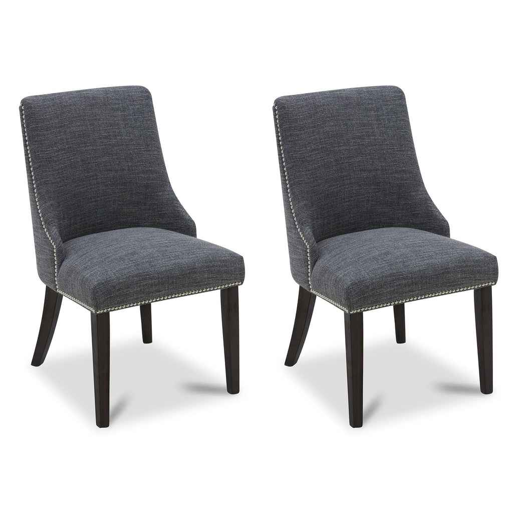 Asher Upholstered Dining Chair with Nailhead Trim (Set of 2)