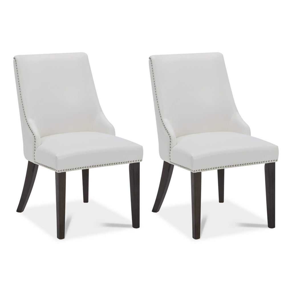 Asher Upholstered Dining Chair with Nailhead Trim (Set of 2)