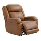 Isaac Genuine Leather Wall Hugger Power Recliner with Power Headrest