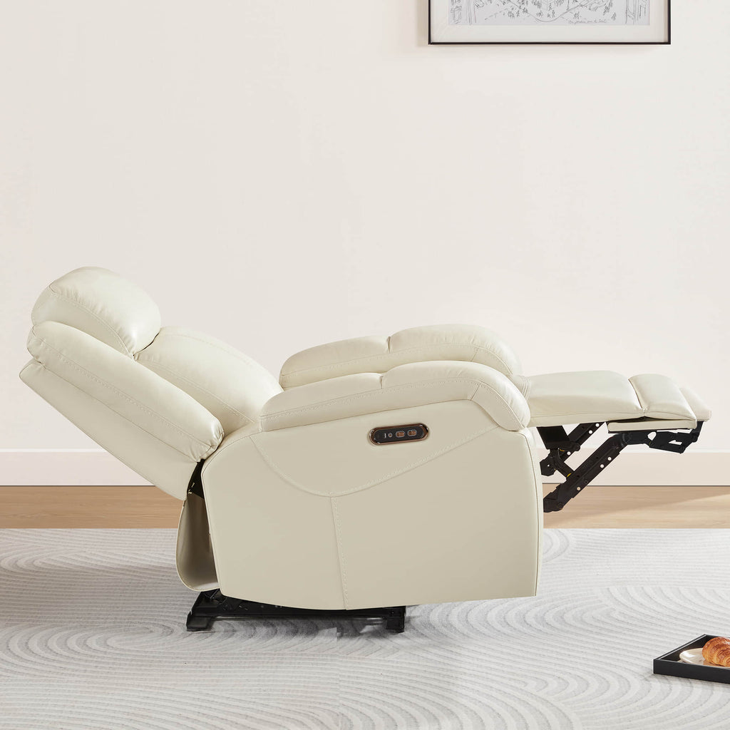 Isaac Genuine Leather Wall Hugger Power Recliner with Power Headrest