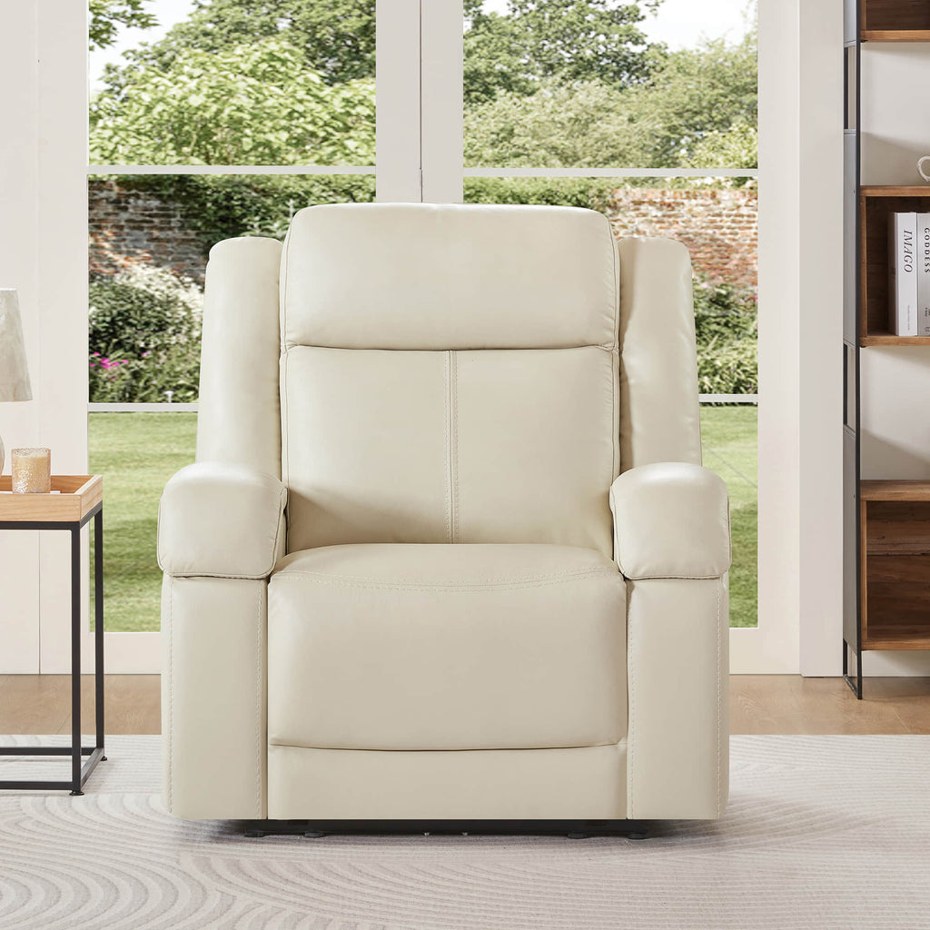 Isaac Genuine Leather Wall Hugger Power Recliner with Power Headrest