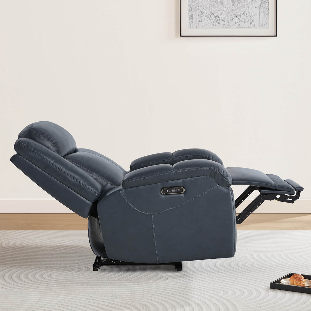 Isaac Genuine Leather Wall Hugger Power Recliner with Power Headrest
