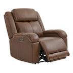 Isaac Genuine Leather Wall Hugger Power Recliner with Power Headrest