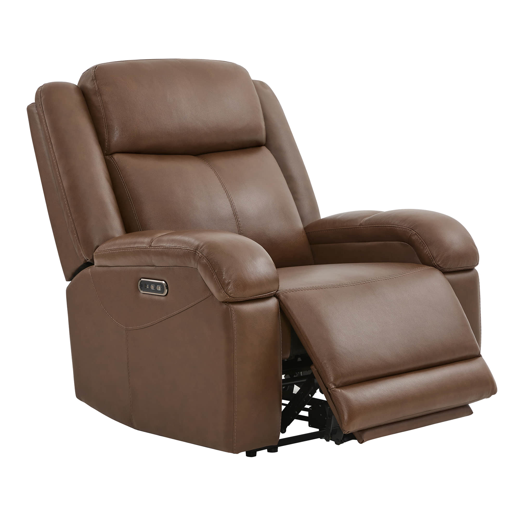Isaac Genuine Leather Wall Hugger Power Recliner with Power Headrest