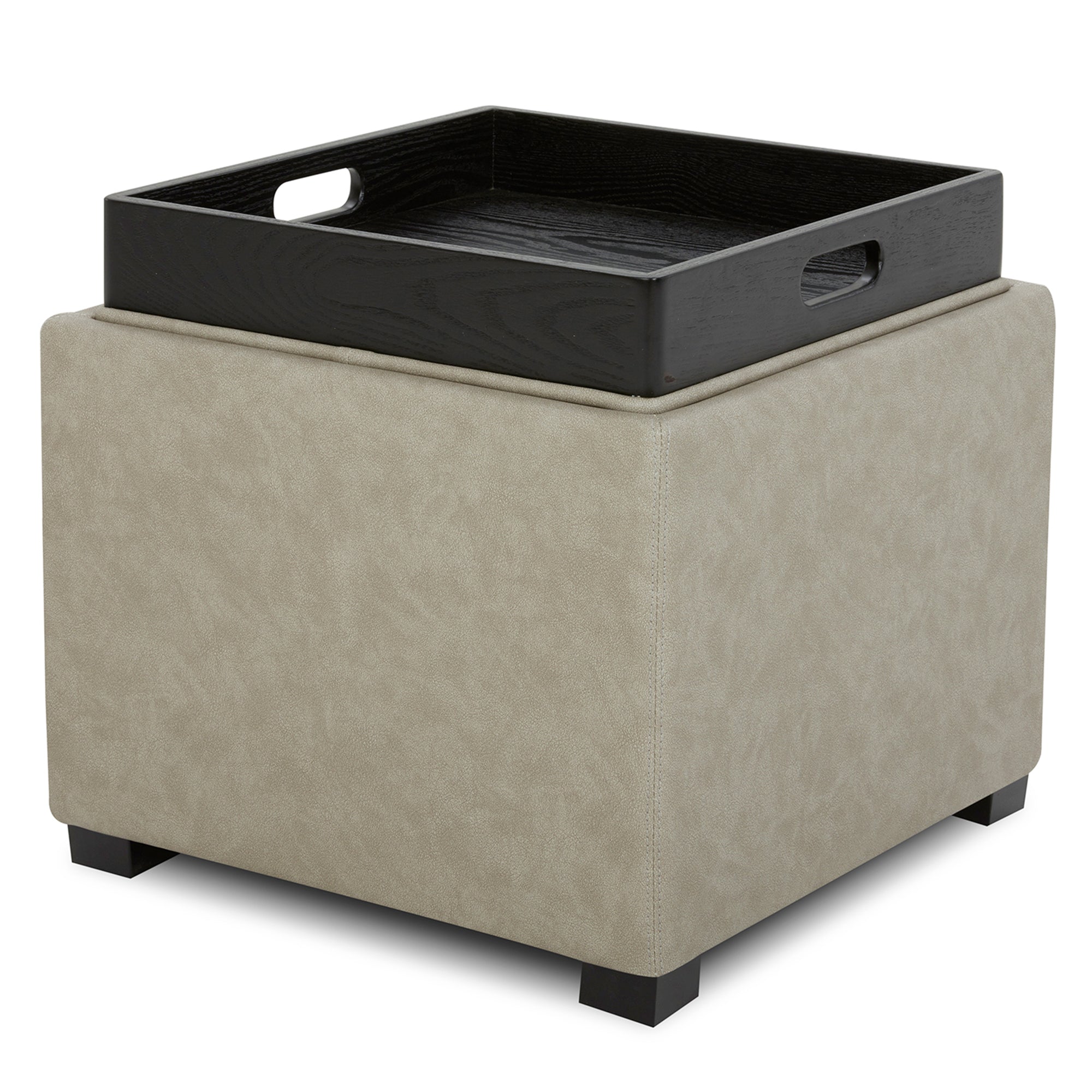 Cube Storage Ottoman - Fabric & Leather