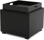 Cube Storage Ottoman - Fabric & Leather