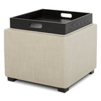 Cube Storage Ottoman - Fabric & Leather