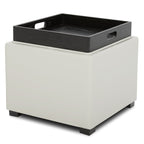 Cube Storage Ottoman - Fabric & Leather