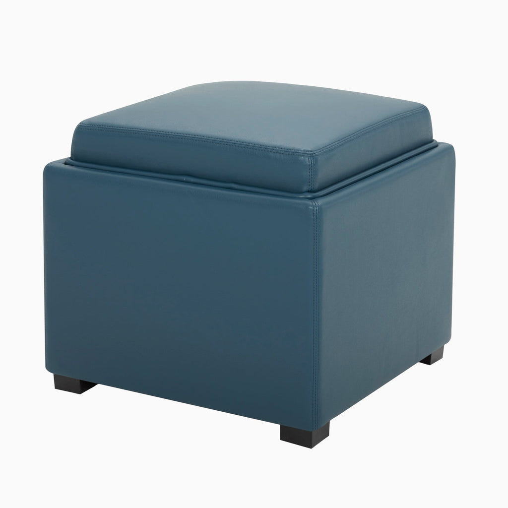 Cube Storage Ottoman - Fabric & Leather