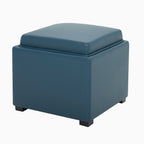 Cube Storage Ottoman - Fabric & Leather