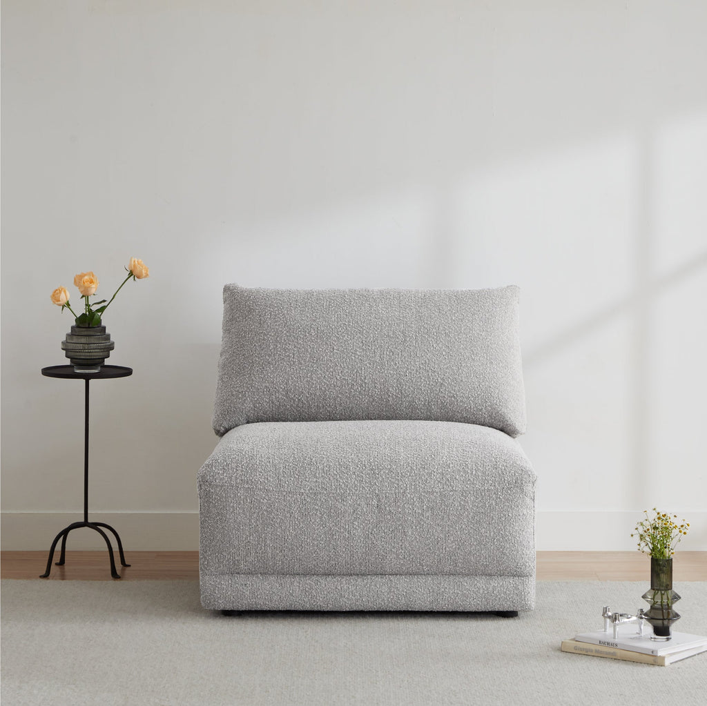 Josie Performance Boucle Ottoman / Armless Chair