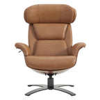 Elvin Genuine Leather Recliner Lounge Chair & Ottoman