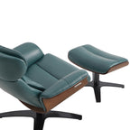 Elvin Genuine Leather Recliner Lounge Chair & Ottoman
