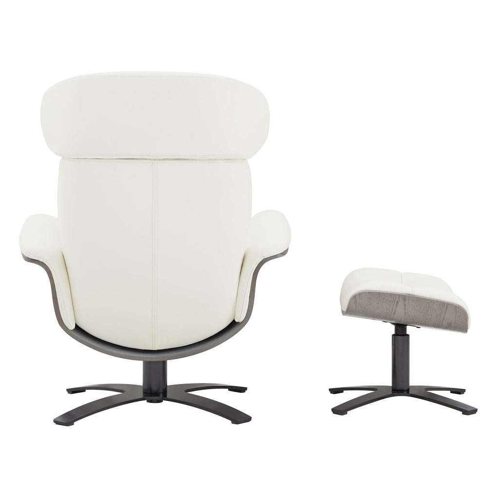 Elvin Genuine Leather Recliner Lounge Chair & Ottoman
