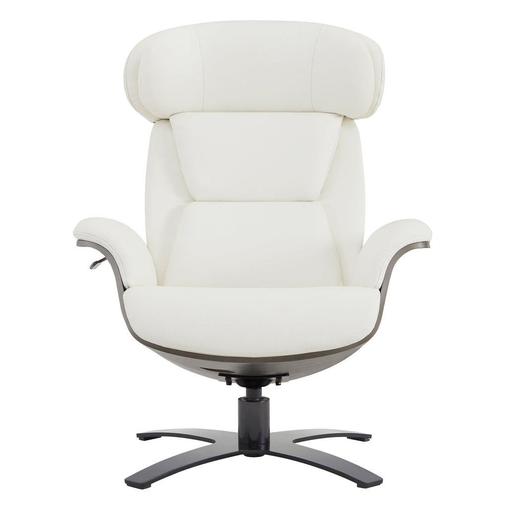 Elvin Genuine Leather Recliner Lounge Chair & Ottoman