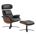 Elvin Genuine Leather Recliner Lounge Chair & Ottoman