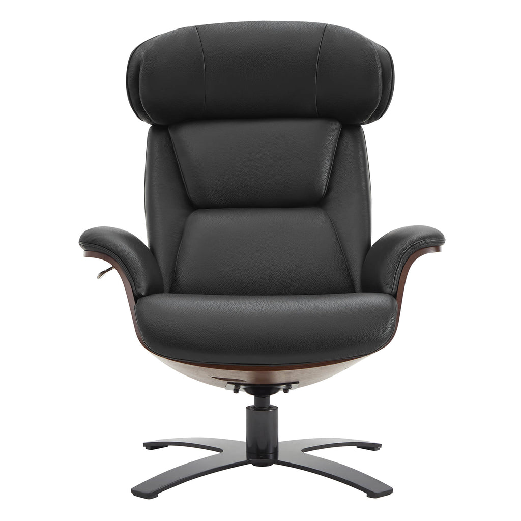 Elvin Genuine Leather Recliner Lounge Chair & Ottoman