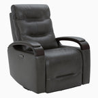 Gentry Leather Power Swivel Glider Recliner with Charging Port