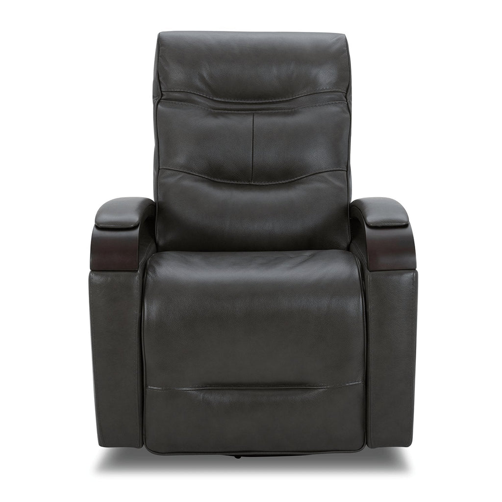 Gentry Leather Power Swivel Glider Recliner with Charging Port