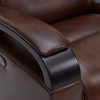 Gentry Leather Power Swivel Glider Recliner with Charging Port